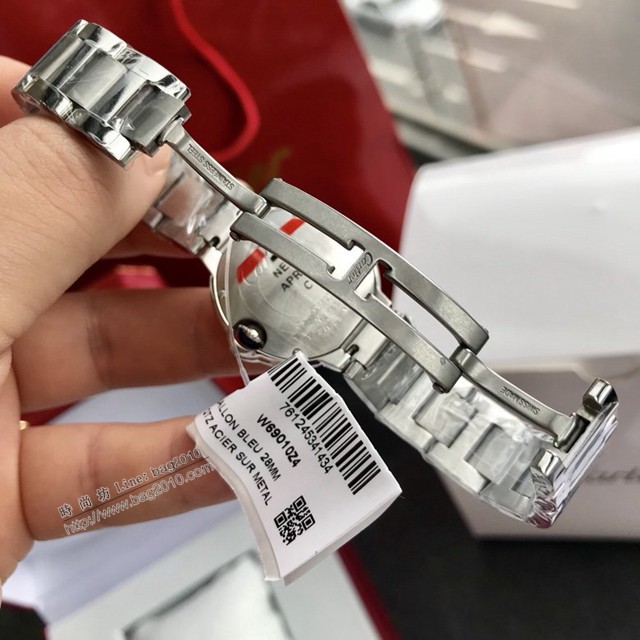 卡地亞石英手錶 Cartier經典款真鑽藍氣球女裝腕表  gjs2099